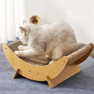 Với Pet Cat Scratcher cong dọc giường bập bênh Ghế sofa nhà mèo đồ chơi màu sắc hỗn hợp