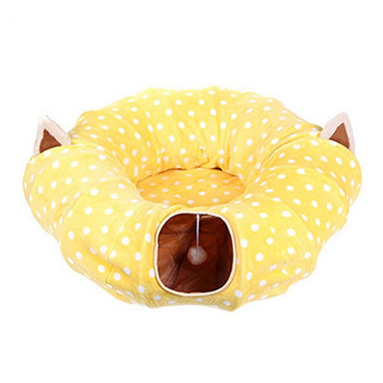 Healing Time Polka Dot Cat Tunnel Cushion Loại bí ngô (Vàng)