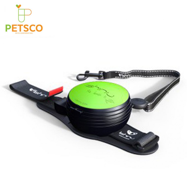 Dây dắt chó đi dạo rảnh tay tự động Petsco Leashinyu2 (màu xanh lá cây)