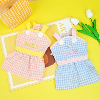 [BND-S29] Baby gingham kiểm tra một mảnh quần áo cho chó một mảnh