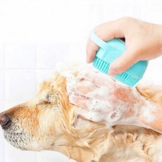 Pet Dog Bath Tắm Dầu gội Massage Bàn chải silicon