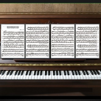 Tập tin nhạc 4 trang piano guitar dây biểu diễn nhạc cụ