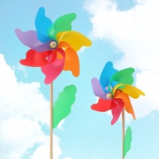 Wind Village Rainbow Pinwheel 4P Bộ cối xay gió rực lửa lễ hội