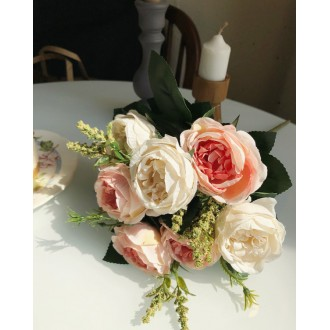 Bó hoa hồng - Ảnh chụp đám cưới nhỏ tự chụp Boutonniere Hoa mẫu đơn Hoa nhân tạo Bán buôn Boutonniere nội thất