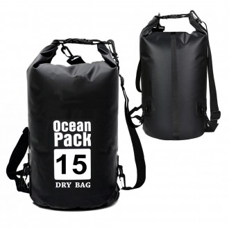 Túi đi biển Ocean Dry màu đen Túi bơi dây đôi 15L màu đen