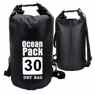 Túi đi biển Ocean Dry màu đen 30L Túi bơi dây đôi đi biển