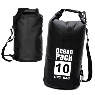 Túi đi biển Ocean Dry màu đen 10L Túi bơi một dây đeo đi biển