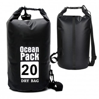 Túi đi biển Ocean Dry màu đen 20L Túi bơi một dây đeo đi biển