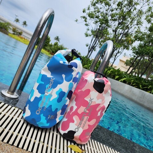 Túi bơi Camo 10L Túi tắm chống nước PVC Đi biển Gói chống nước