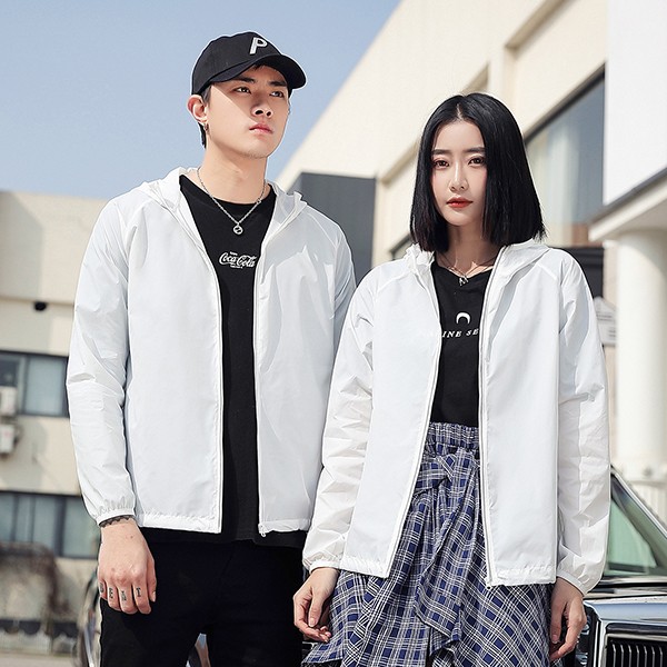 Áo gió có mũ trùm đầu trơn 5 màu cơ bản Unisex IS-JK40