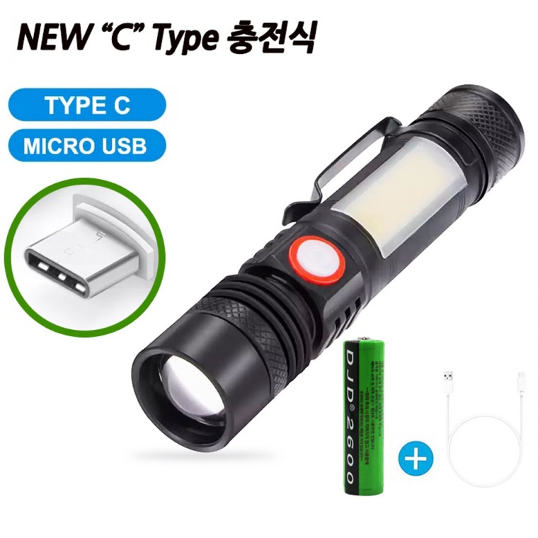 ĐÈN LED MỚI COB Cắm Trại Ngoài Trời Zoom Tìm Kiếm Ánh Sáng Đèn Lồng Đèn Pin Đèn Pin Loại C Sạc 518C AX