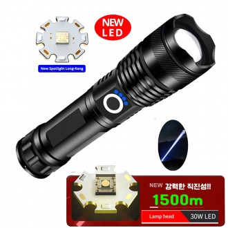 Đèn LED ngoài trời có thể sạc lại Zoom Search Lantern Đèn pin Đèn pin D15A