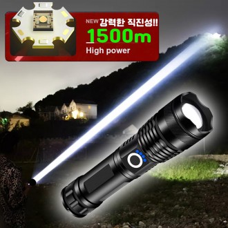 Đèn LED sạc đèn pha zoom đèn pin đèn pin D15A 26650 pin sạc