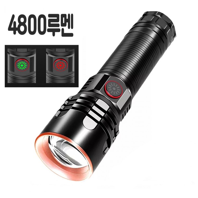 XHP70 LED 4800 Lumens Đèn pin ngoài trời Zoom có ​​​​thể sạc lại Flash Lantern DJDP349