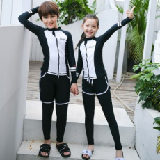 Bộ áo tắm có khóa kéo unisex dành cho cặp đôi trẻ em quần legging nước đi biển