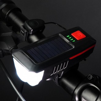 Kickboard xe đạp sạc năng lượng mặt trời đèn pha chuông điện tử LED màu đỏ