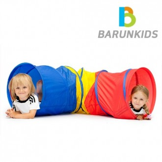 Bareun Kids Đường hầm thẳng 3 màu/Đường hầm 1,8m vui chơi giáo dục thể chất mầm non