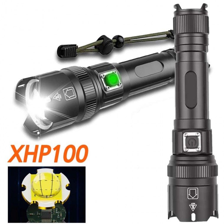 XHP100 Chip LED có thể sạc lại Đèn zoom đèn lồng Harujil Đèn pin 7200MAX