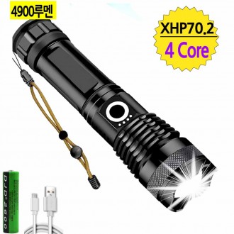 Đèn LED có thể sạc lại Đèn pin Zoom Đèn pin Đèn pin XHP70.2 D14A A0