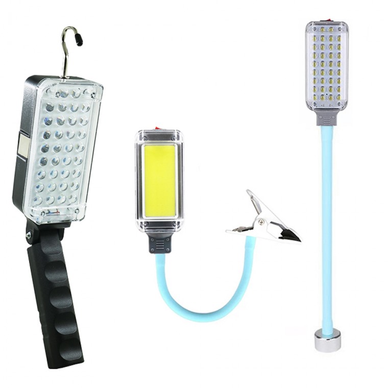 Đèn LED có thể sạc lại ngoài trời Đèn lồng nam châm COB Kẹp đèn pin làm việc