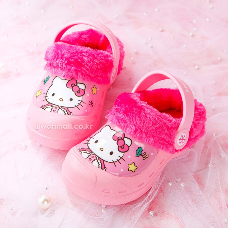 Dép mùa đông có mũ Hello Kitty