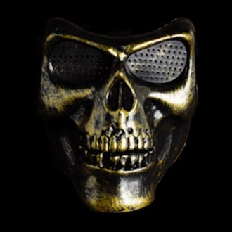 B17 3D Skull Gold Party Mask Mặt nạ kinh dị trang phục Halloween