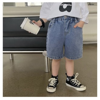 Quần short denim 3/4 cho bé trai, quần áo mặc trong nhà cho trẻ em, quần áo đi học mẫu giáo cho trẻ sơ sinh