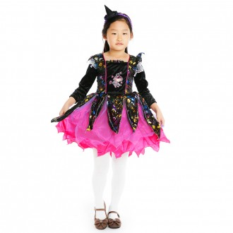 (Trang phục trẻ em màu hồng phù thủy mới) Đồ dùng dự tiệc Trang phục hóa trang Trang phục Halloween