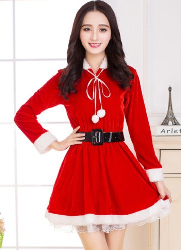 Giáng Sinh Nữ 1 Hood Ruy Băng Santa Phù Hợp Với Trang Phục Đảng Mặc Trang Phục Santa Cô Gái Cosplay