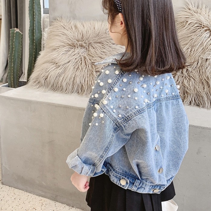 Áo khoác denim màu ngọc trai Milky Way