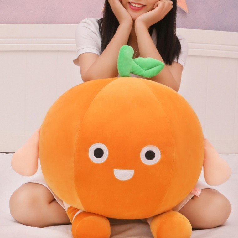 Lông tơ dễ thương quýt lớn nếp đệm búp bê 40cm Mochi Tangja quýt cam đính kèm đồ chơi sang trọng