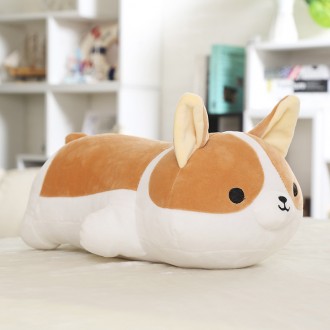 Mềm mại dễ thương Welsh Corgi 60 cm ngủ Mochi dài đệm cơ thể gối chó lớn đính kèm búp bê