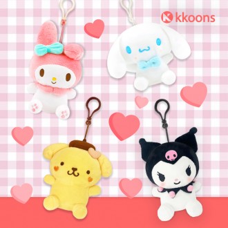 Búp bê Sanrio My Melody Mamel Kuromi Cinnamoroll Pom Pom Purin móc túi