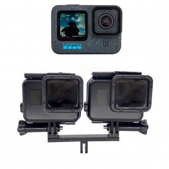 Đèn gắn đôi bằng nhôm gắn trên cam hành động tương thích GoPro 12