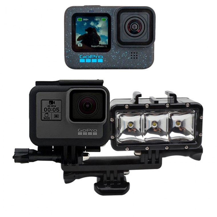 Đèn LED gắn kép tương thích với GoPro Hero 12