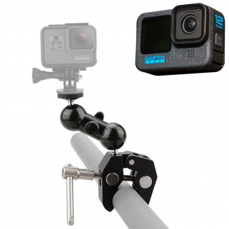 Giá đỡ chụp ảnh kẹp đầu bi kép tương thích với GoPro 12