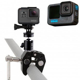 Giá đỡ siêu kẹp đầu bi tương thích GoPro 12