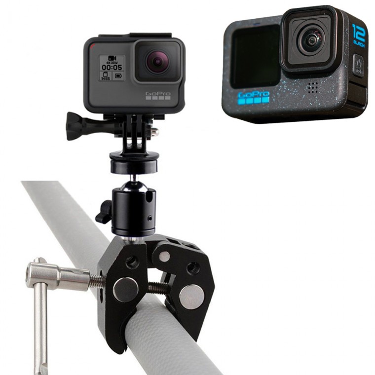 Giá đỡ siêu kẹp đầu bi tương thích GoPro 12