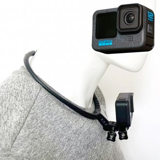 Giá đỡ chụp ảnh vòng cổ có dây đeo cổ cam hành động tương thích GoPro 12