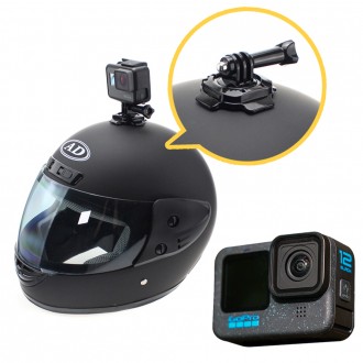 Giá đỡ gắn cong xoay 360 độ cho mũ bảo hiểm tương thích GoPro 12