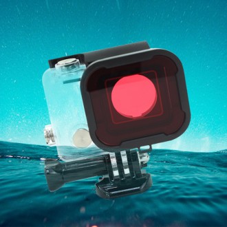 Vỏ chống nước tương thích GoPro 4 3+ 3 Action Cam Bộ lọc màu đỏ