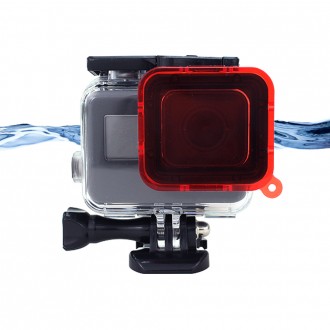 GoPro Hero 7 6 5 Vỏ chống nước tương thích Ống kính Bộ lọc màu đỏ