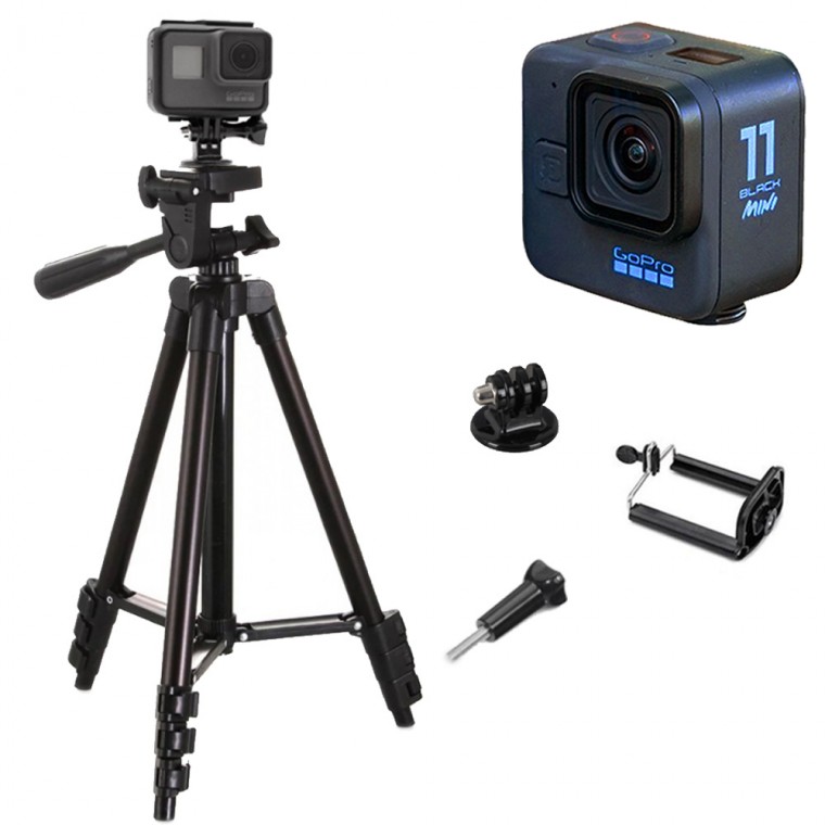 Giá đỡ chụp ảnh ba chân màu đen tương thích GoPro 11 Mini