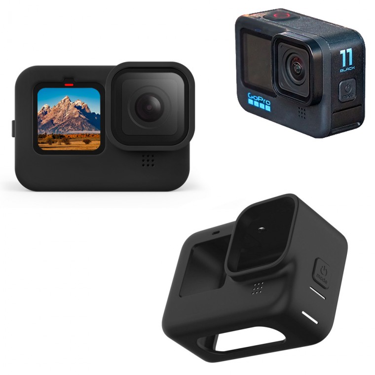 Ốp lưng silicon bảo vệ mềm tương thích GoPro 11 màu đen