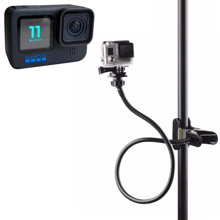 Giá đỡ kẹp cổ ngỗng tương thích GoPro 11 màu đen