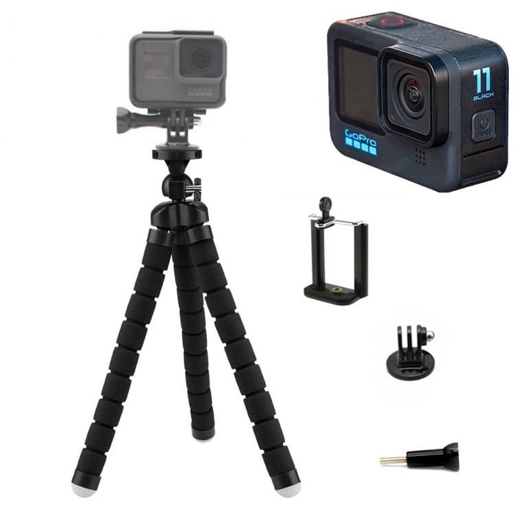 Chân đế ba chân bạch tuộc tương thích GoPro 11 màu đen cỡ lớn