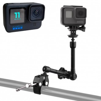 Chân máy có giá đỡ siêu kẹp tương thích GoPro 11 màu đen