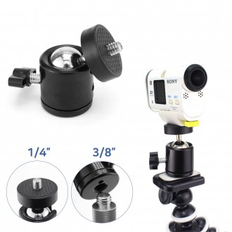 Máy Ảnh DSLR Ballhead 1/4 3/8 Vít Gắn Chân Máy Đèn