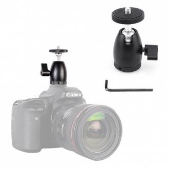 Camera 1/4 vít hot shoe đầu bóng chân máy có đèn LED chiếu sáng