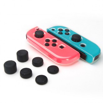 Vỏ TPU trong suốt Joy-Con tương thích với DOBE Nintendo Switch + 3 keycaps